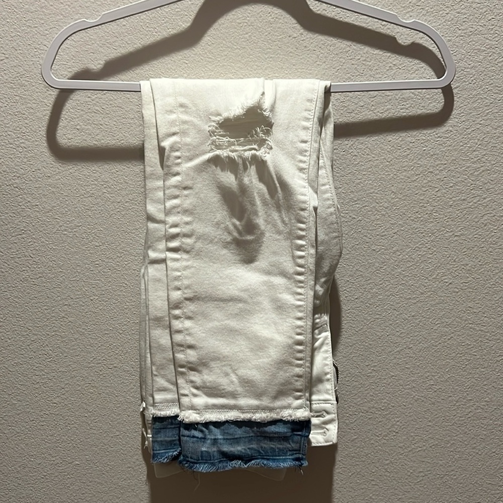 unique white denim jeans